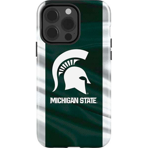 Michigan State University Away Grey Jersey iPhone 15 Pro Impact Case